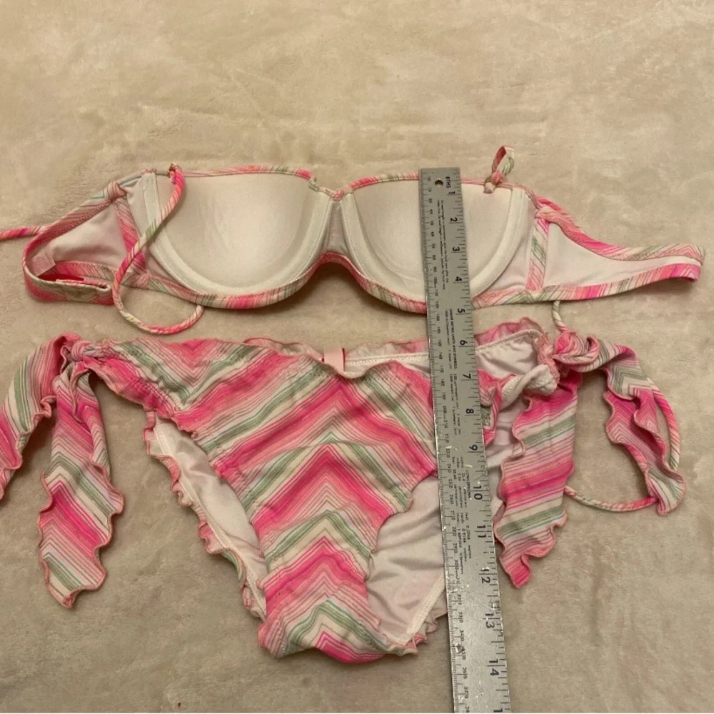 Victoria's Secret Pink and Green Chevron Bikini